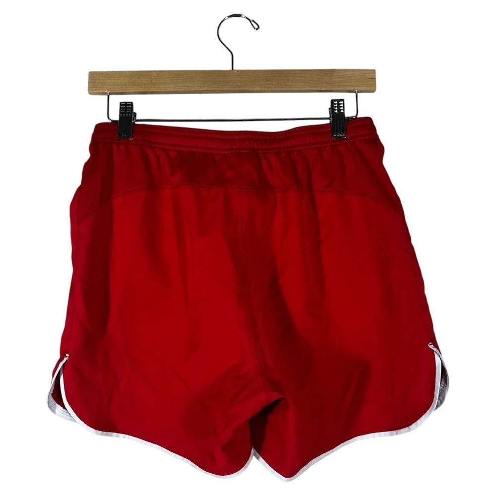 Nike Dri-FIT Slim Fit Solid Running Shorts Red Sporty Dolphin Hem Size S